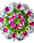 Peridot Green Fuchsia Crystals Berry Headstall Saddle Hilason