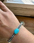 Sterling silver bangle Bracelet with kingman turquoise