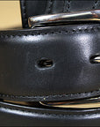 Black New Mens Durable Pure Leather Belt Removable Buckle