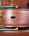 3D Tan Men'S Western Basic Leather Belt Removable Buckle