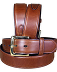 3D Tan Men'S Western Basic Leather Belt Removable Buckle
