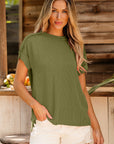 Corded Knit Short Sleeve T-Shirt