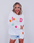 Howdy Patch Graphic Casual Sweatshirt
