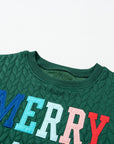 Christmas Merry And Bright Cable Knit Pullover Sweatshirt