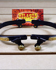Hilason Black Steel Men Roping Spurs Solid Brass Engraved Trim And Rowel