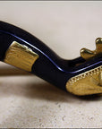 Hilason Black Steel Men Roping Spurs Solid Brass Engraved Trim And Rowel