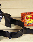 Hilason Black Steel Rodeo Bull Spurs 22-1/2 Deg Shank