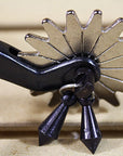 Hilason Black Steel Men Spurs Nickel Plated Rowels