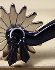 Hilason Black Steel Men Spurs Nickel Plated Rowels