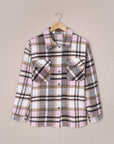 Plaid Pocketed Button Front Shacket