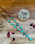 Royston turquoise necklace lariat and earrings set