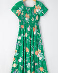 Floral Smocked Tiered Midi Dress