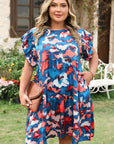 Palmer Plus Size Ruffled Short Sleeve Dress