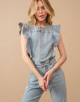 Ruffle Bell Bottom Jumpsuit