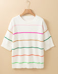 Joanna Striped Drop Shoulder Sweater