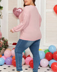 Plus Size Solid Ribbed Reverse Seam Chest Pocket Top