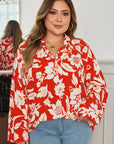 Plus Size Floral Button-Up Shirt
