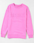 Vera MAMA Letter Embossed Casual Sweatshirt