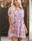 Lindsey Floral Short Sleeve Loose Dress