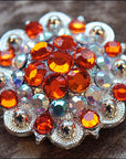 Orange Ab Crystals Berry Headstall Saddle Tack Bling Cowgirl Hilason