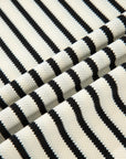 Plus Size Stripe Scallop Trim Short Sleeve Top
