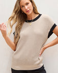 Inaya Beige Batwing Sleeve Sweater Top