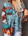 Emily Print Frayed Hem Jacket