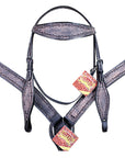 HILASON Western Horse Headstall Breast Collar Set Tack Genuine American Leather