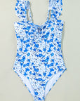 Mya Floral Ruffled Strap One Piece Swimsuit