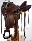 Western Horse Wade Saddle American Leather Ranch Roping Dark Brown Hilason
