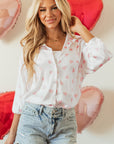 Love Heart Button-Up Drop Shoulder Shirt