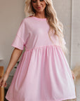 Estella Pocketed Raw Edge Babydoll Dress