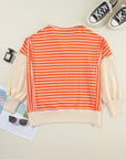 Colorblock Collared Drop Shoulder Sweatshirt