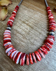 Red-Orange Spiny Oyster Graduated Necklace – 23"