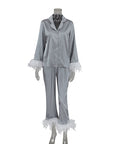 Heavenly Feathered Silk Pajamas in color options
