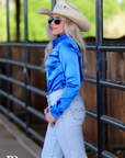 AZURE SATIN PERFORMANCE RODEO SHIRT