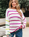 Emerson Colorful Striped Crew Neck Sweater