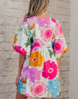 Iyla Floral Split Neck Babydoll Dress