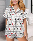 Vegas Gambling Satin Ruffle Pajama Set