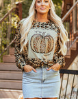 Aitana Halloween Pumpkin Leopard Sweatshirt
