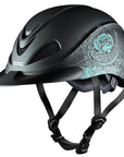 Troxel Rebel Turquoise Rose Zebra Headliner Low Profile Western Helmet