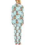 Turquoise Christmas Boots Women's Western Pajamas