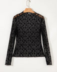Adalynn Sheer Floral Lace Long Sleeve Top