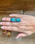 2-Stone Turquoise Adjustable Ring – Native Made