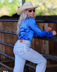 AZURE SATIN PERFORMANCE RODEO SHIRT