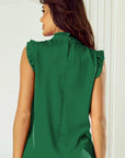 Emerald Pleated Sleeveless Top