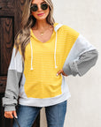 Margot Stripe Drawstring Loose Fit Hooded Top