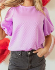 Stevie Textured Puff Sleeve Blouse