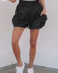 Maxine Elastic High Waist Pocketed Casual Shorts