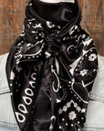 35X35"  Black & White Paisley Wild Rag / Scarf WR3411